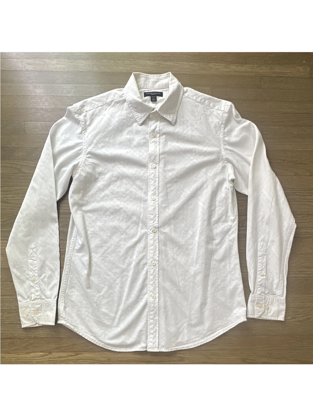 Banana Republic White Men's Long-Sleeve Dress Shirt- medium